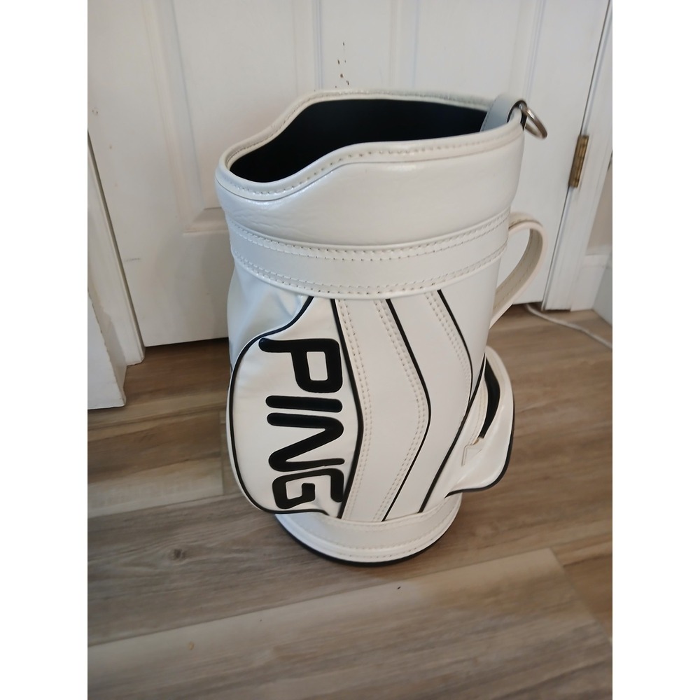 Vintage Ping Golf Bag Umbrella Holder Display Bucket White Black Made in USA 20"